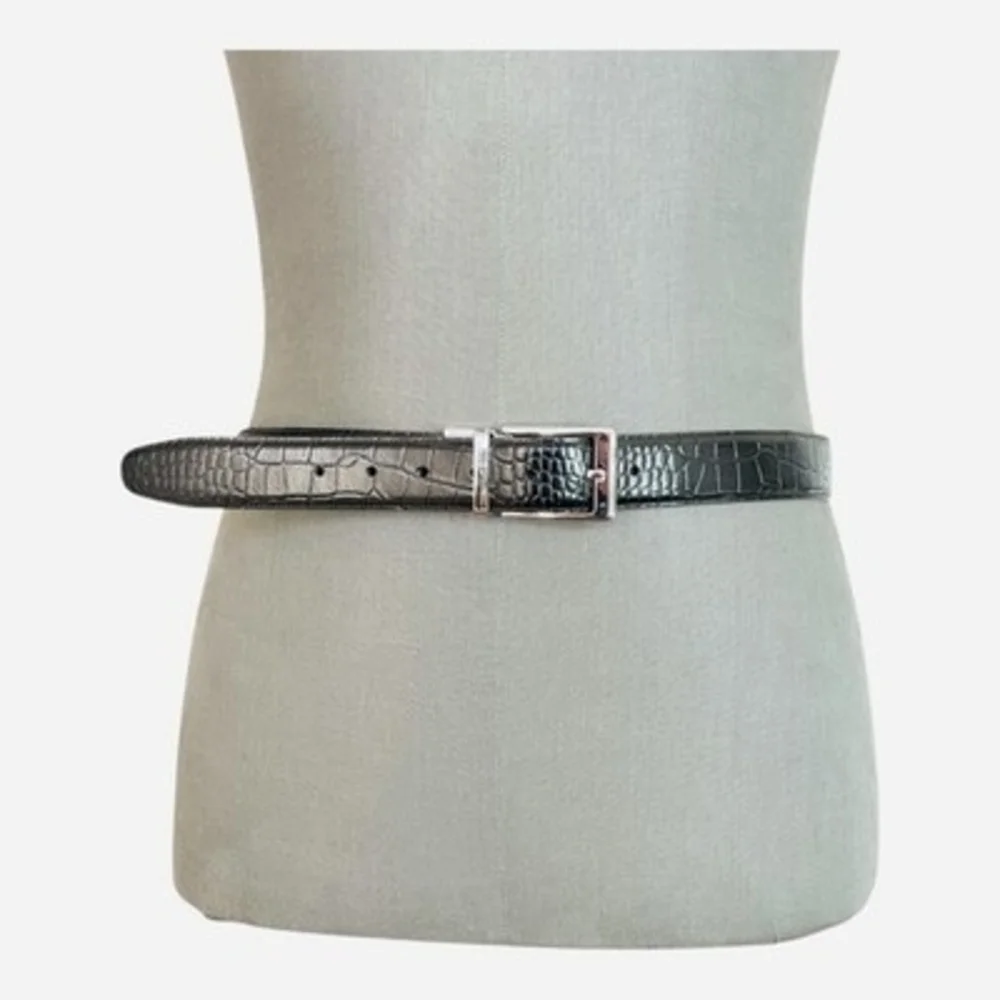Ben Hogan Men’s Reversible Black Croc Bonded Leather Belt Size 40/100 VG